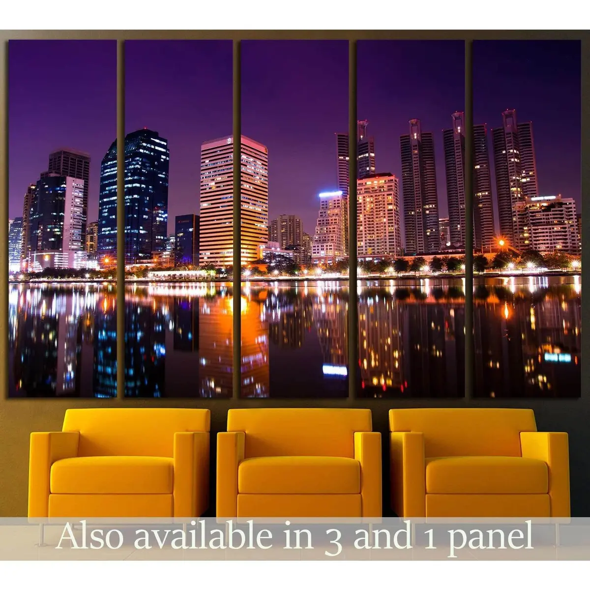 Contemporary Gold Coast Night Cityscape Canvas Wall Art – Ready to Hang, Queensland, Australia