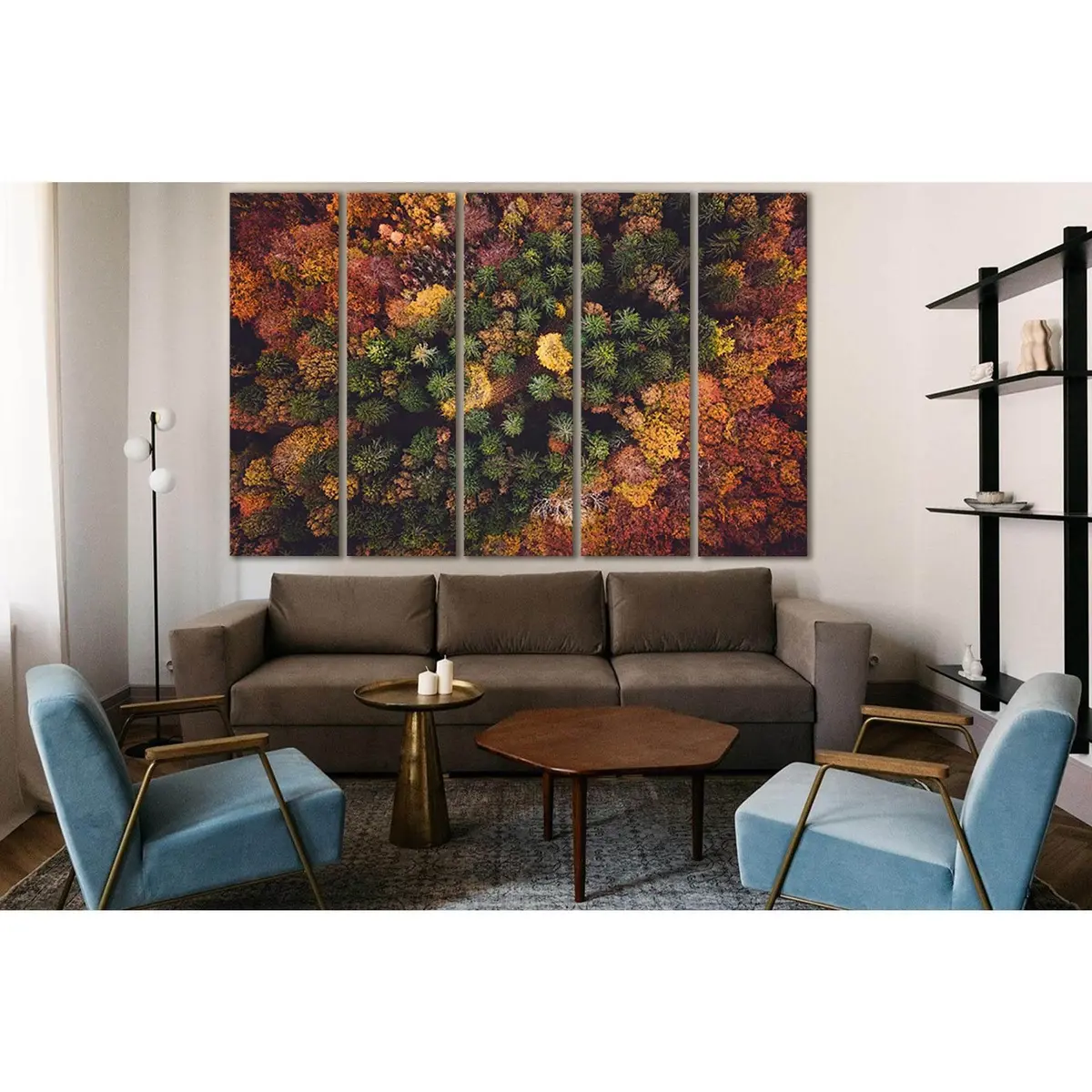 Aerial Autumn Forest Canvas Art №SL1481 – Pre-Stretched Ready-to-Hang Wall Decor