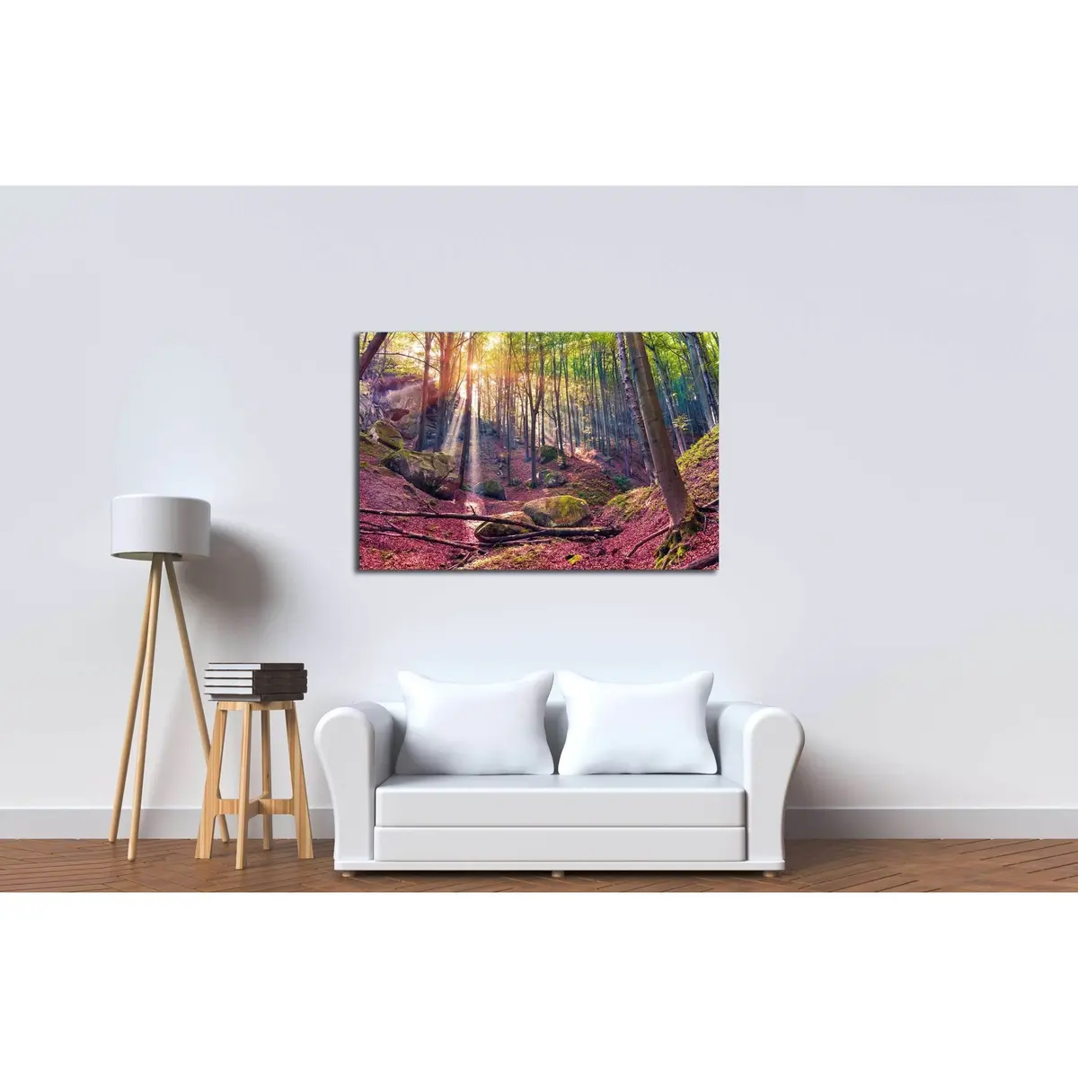 Autumn Morning In Mystical Woods. Instagram Toning №3093 Ready To Hang Canvas Print 3