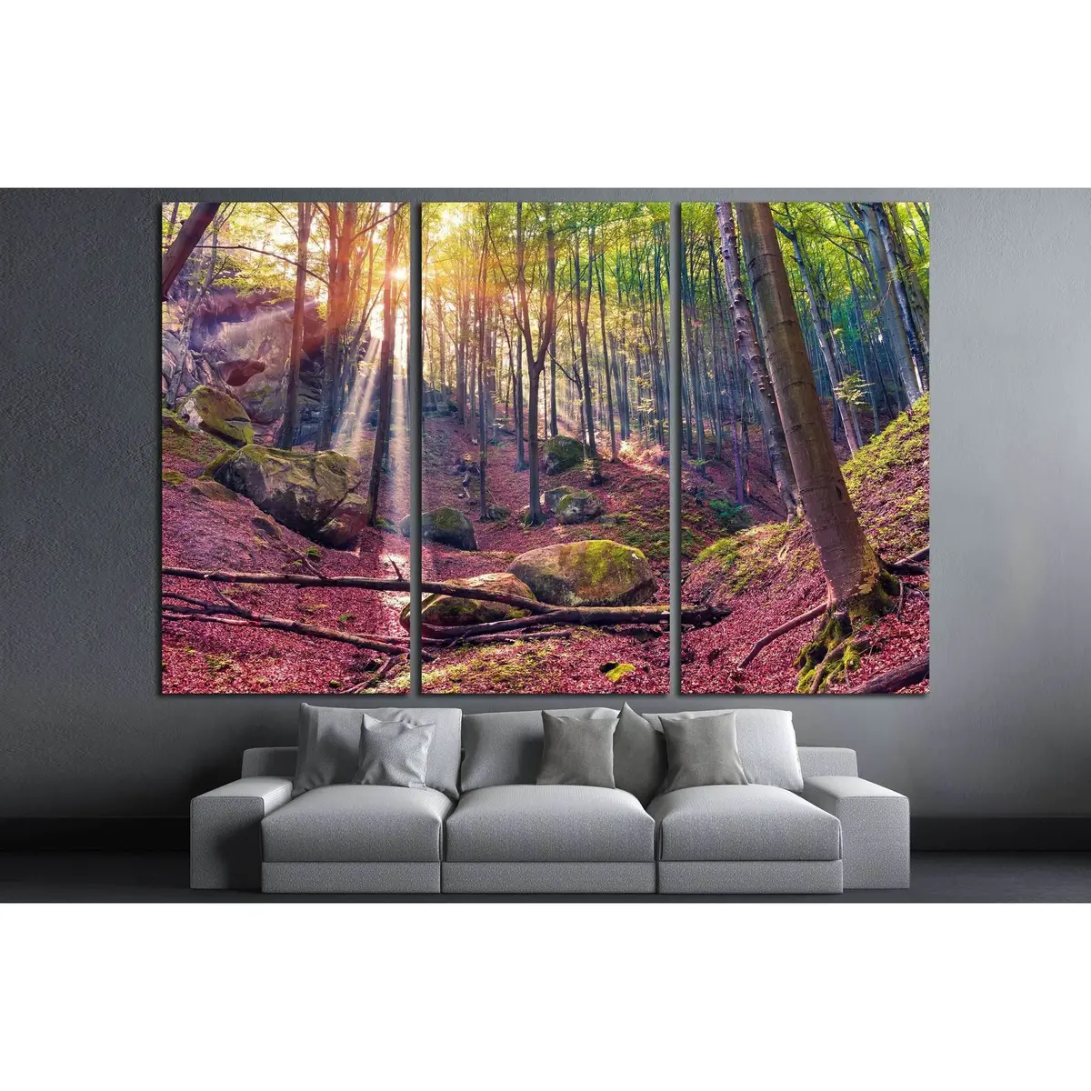 Autumn Morning In Mystical Woods. Instagram Toning №3093 Ready To Hang Canvas Print 5