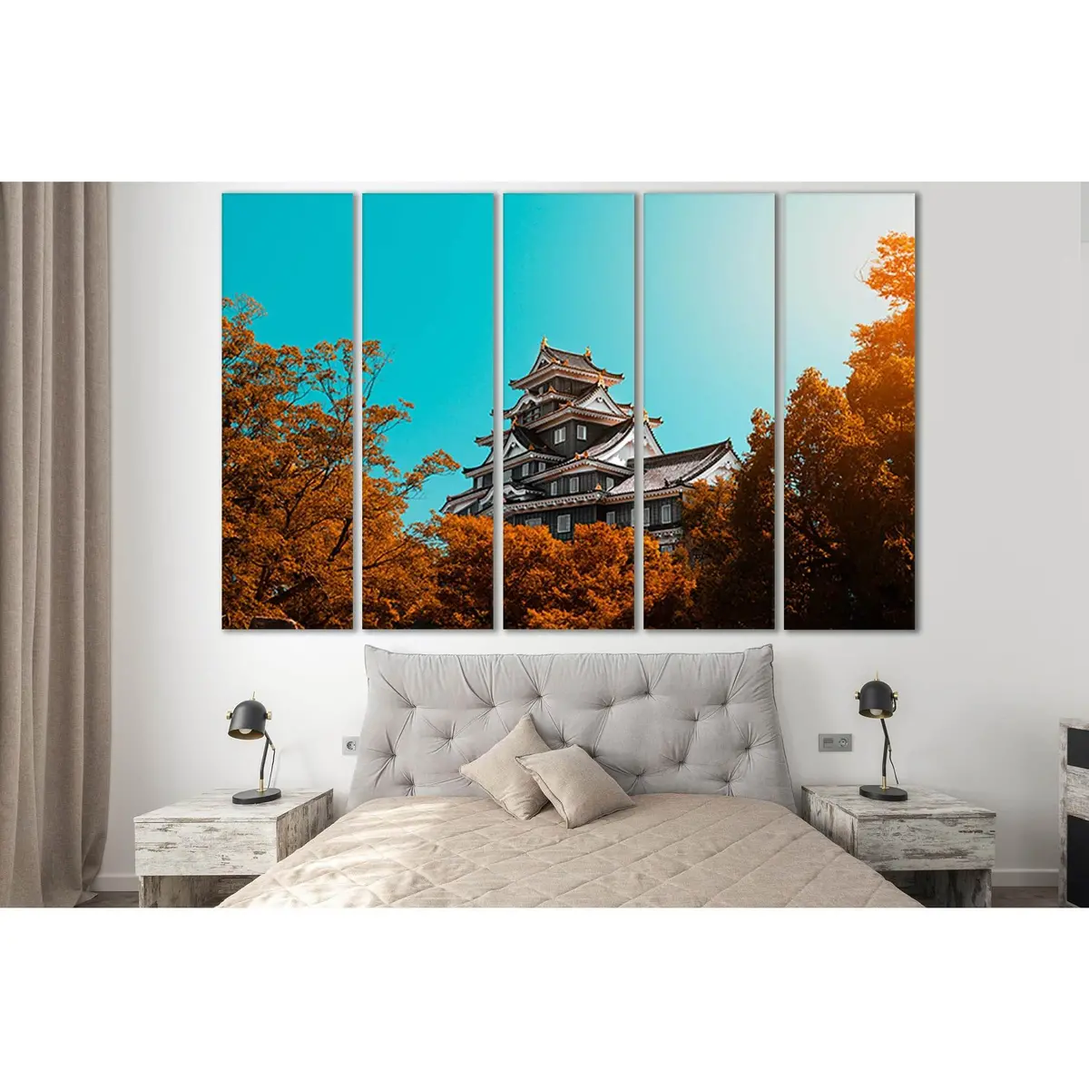 Autumn Landscape of Okayama Castle in Japan – Premium Canvas Wall Art (SL621) - Image 3