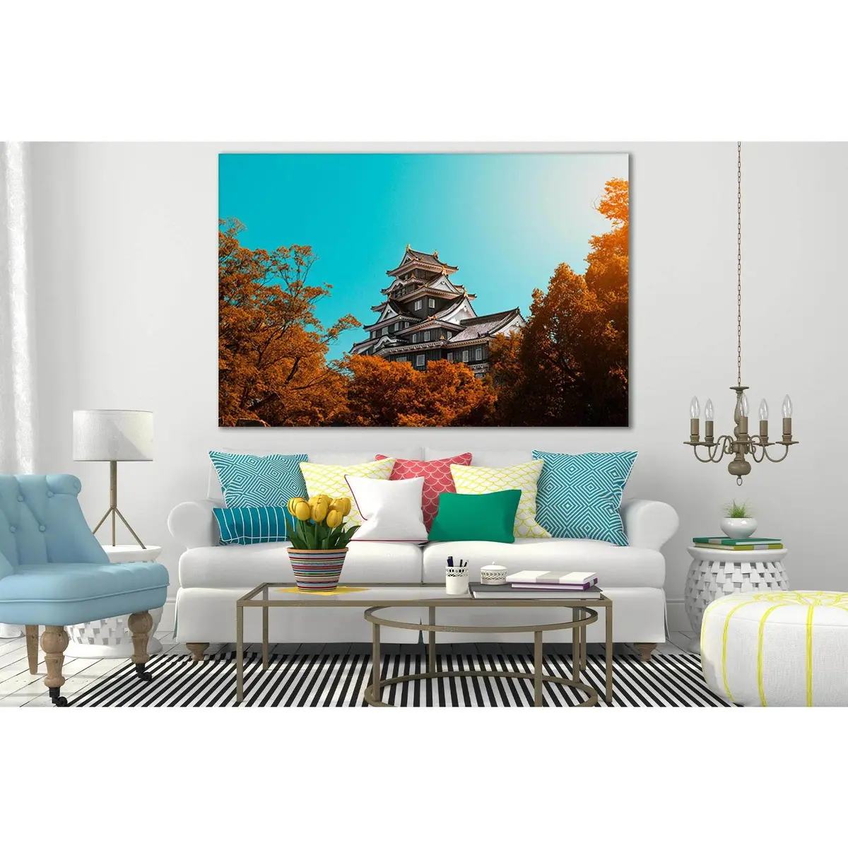 Autumn Okayama Castle №Sl621 Ready To Hang Canvas Print 1