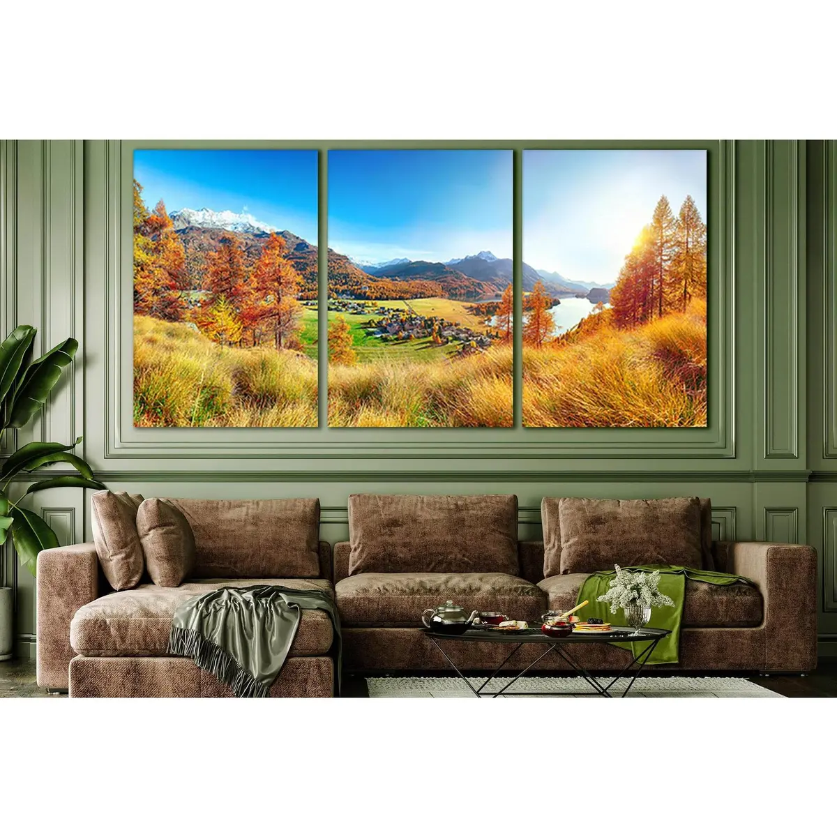 Autumn Panorama Over Sils Im Engadin №Sl649 Ready To Hang Canvas Print 5