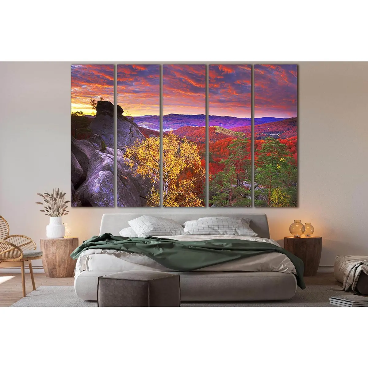 Carpathian Mountains Autumn Sunset Canvas Wall Art – Ready-to-Hang Print SL641