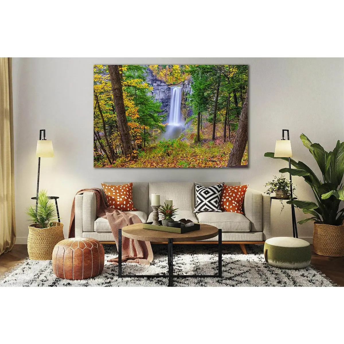 Autumn Waterfall In The Forest №Sl450 Ready To Hang Canvas Print 1