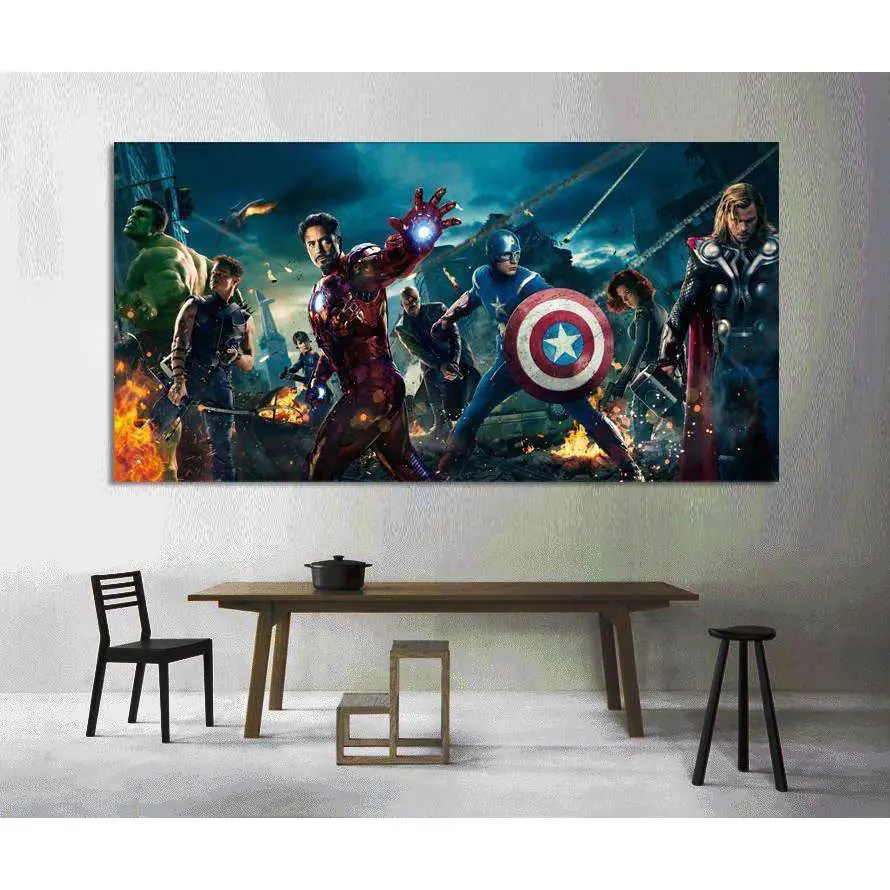 Avengers-Hulk, Iron Man, Captain America №2017 Ready To Hang Canvas Print 3