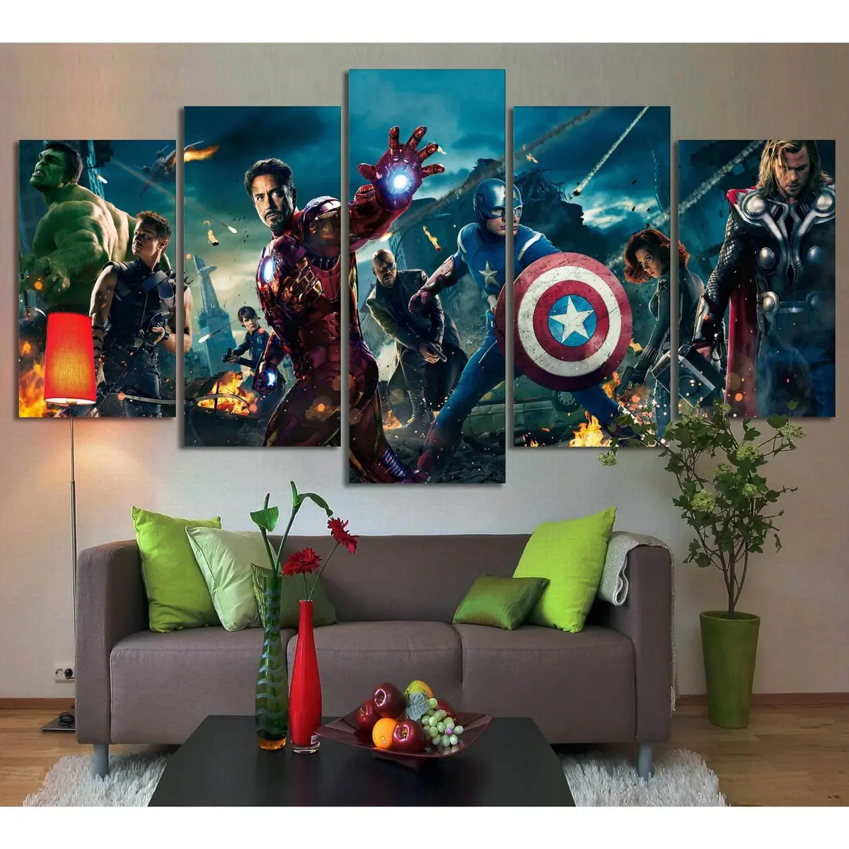 Avengers-Hulk, Iron Man, Captain America №2017 Ready To Hang Canvas Print 5