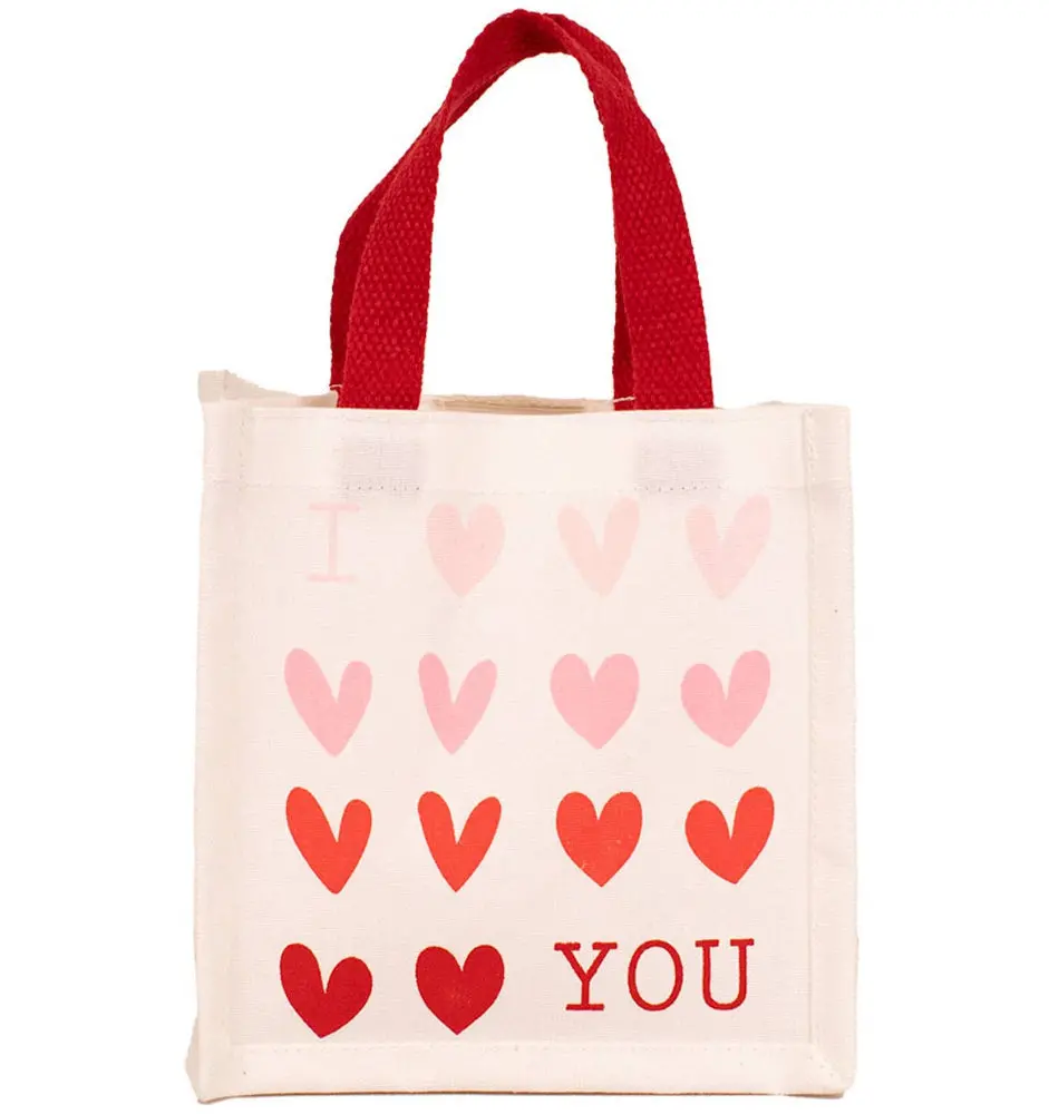 Royal Standard Canvas "I Love You" Mini Tote - 7.5" X 7.5" 1