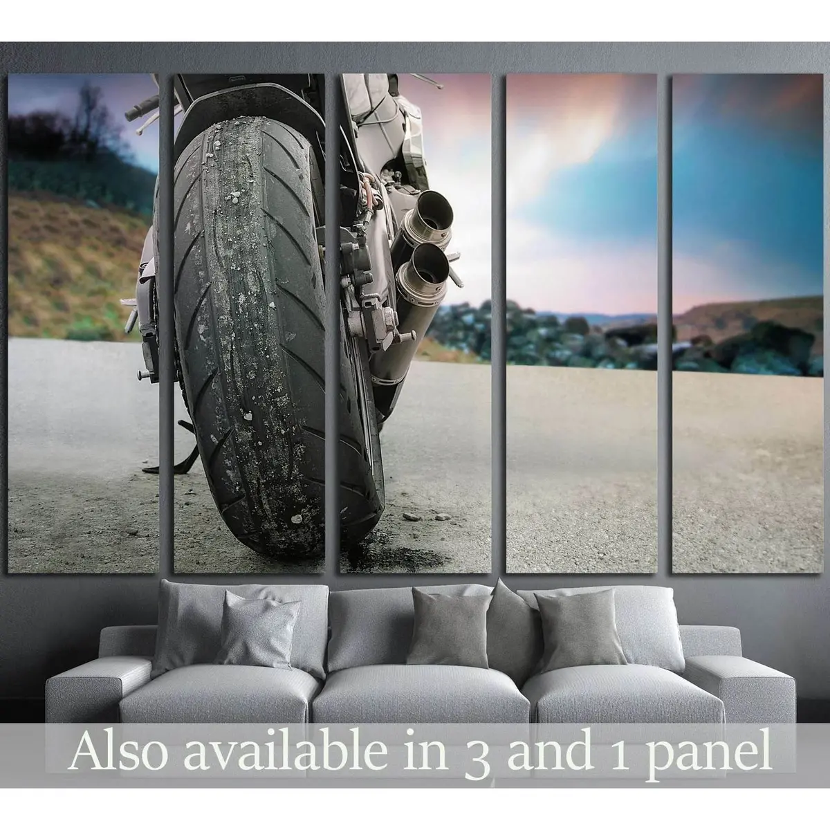 Scenic Motorbike Back View Canvas Wall Art – Ready-to-Hang Print #1877