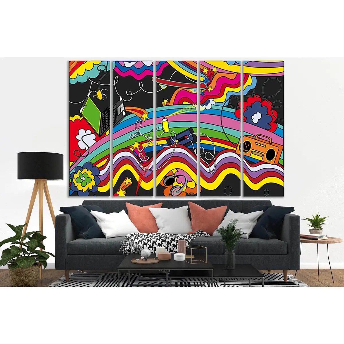 SL541 Pop Art Background Canvas Print – Premium Ready-to-Hang Wall Decor