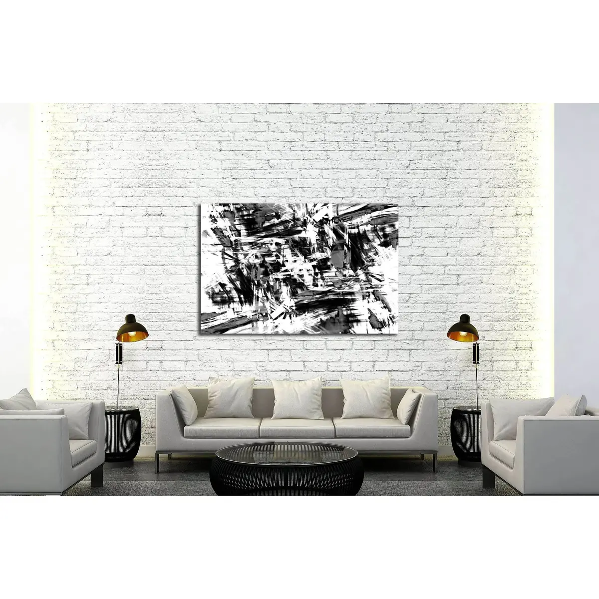 Background In The Style Of Old Grunge Graphics №3266 Ready To Hang Canvas Print 3
