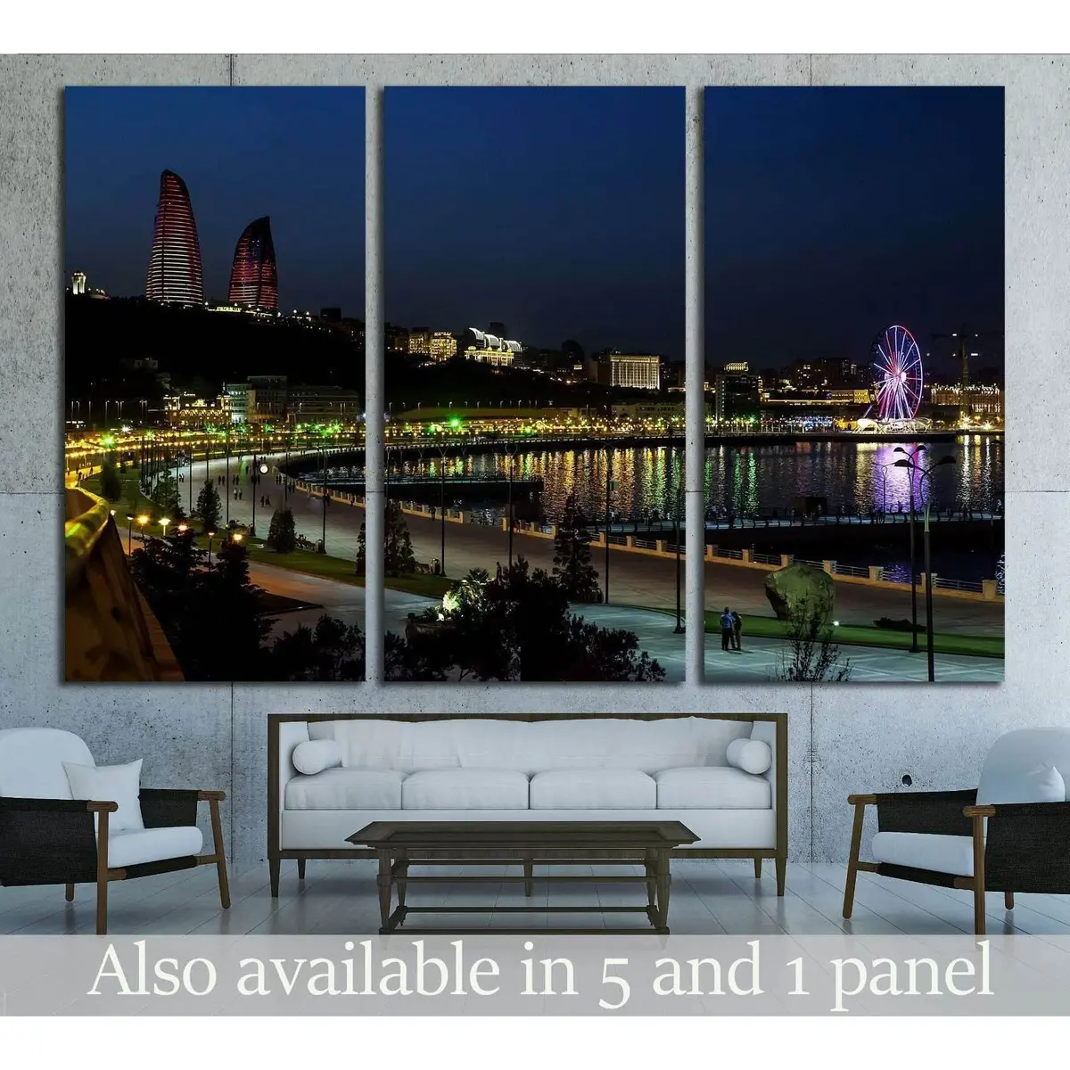 Baku Night Old City №1569 Ready To Hang Canvas Print 5