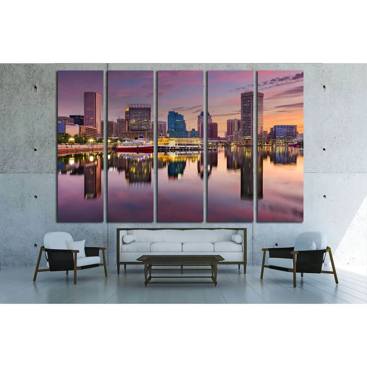 Baltimore Inner Harbor Skyline Canvas Wall Art – Ready-to-Hang Print - Image 3