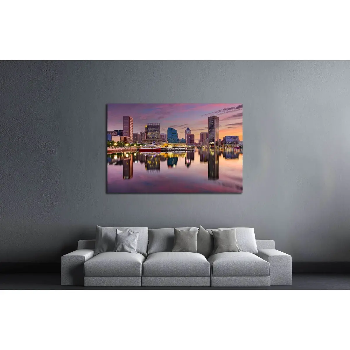 Baltimore, Maryland, Usa Skyline At The Inner Harbor №2410 Ready To Hang Canvas Print 3
