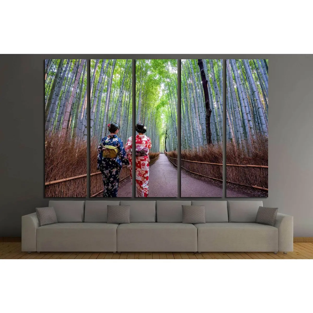 Stunning ready-to-hang canvas print featuring the iconic Arashiyama Bamboo Grove in Kyoto, Japan - Image 3