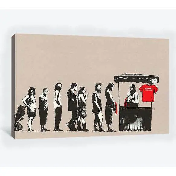 Banksy Festival Destroy Capitalism - Canvas Print 1