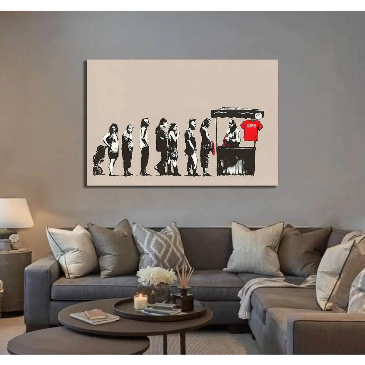 Banksy Festival Destroy Capitalism - Canvas Print 2