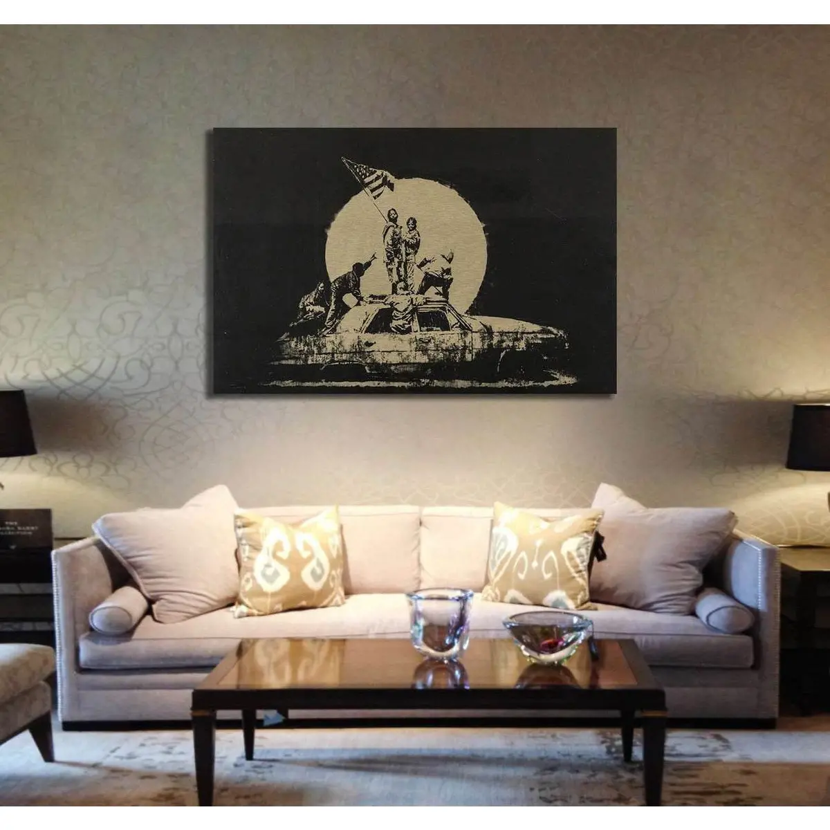 Banksy Gold Flag - Canvas Print 2