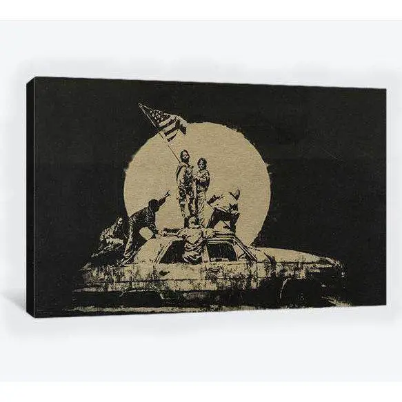 Banksy Gold Flag - Canvas Print 1