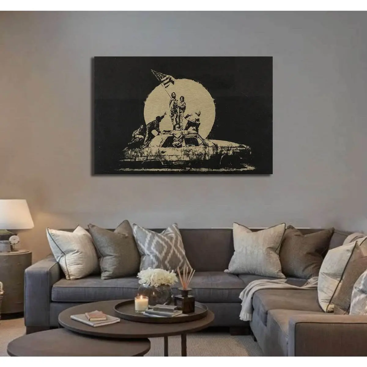 Banksy Gold Flag - Canvas Print 3