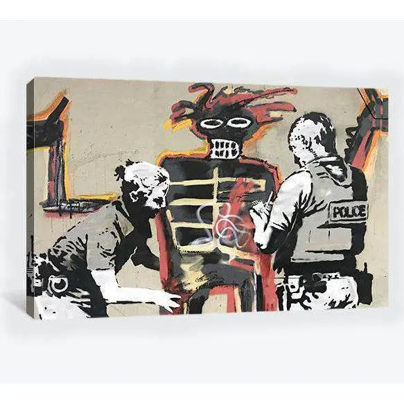 Banksy Rend Hommage À Basquiat Avec Deux Fresques - Canvas Print 1