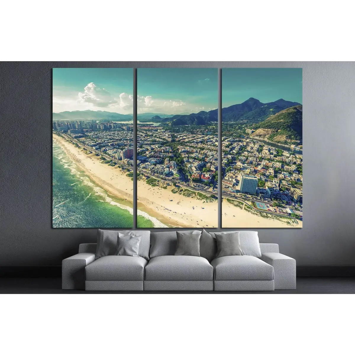 Barra Da Tijuca Beach, Rio De Janeiro, Brazil №1200 Ready To Hang Canvas Print 5