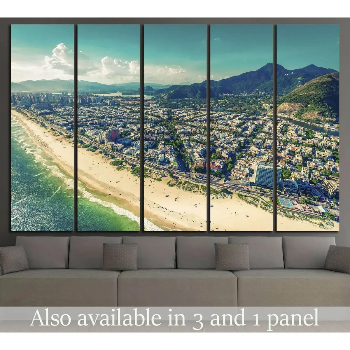 Barra da Tijuca Beach Canvas Wall Art – Rio de Janeiro Landscape Print
