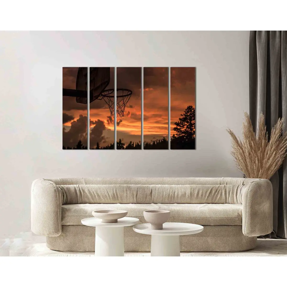 Sunset Basketball Hoop Canvas Art №D2029 – Premium Ready-to-Hang Wall Decor - Image 3