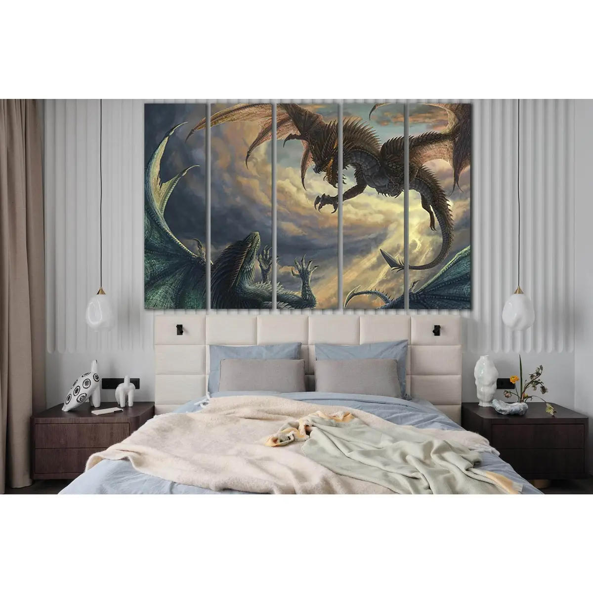 Battle Dragons #SL1270 Premium Ready-to-Hang Canvas Wall Art - Image 3