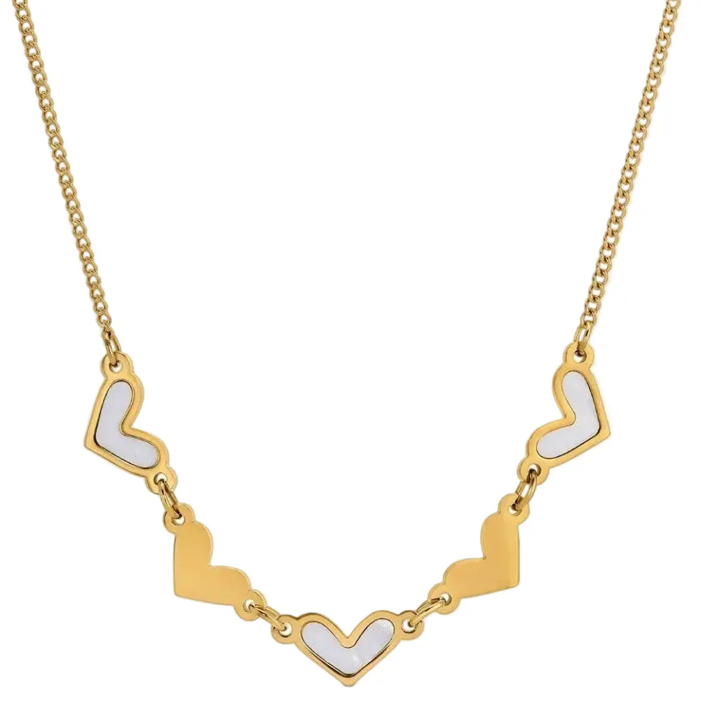 Splendid Iris Gold Pvd Plated Cascading Hearts Necklace 1