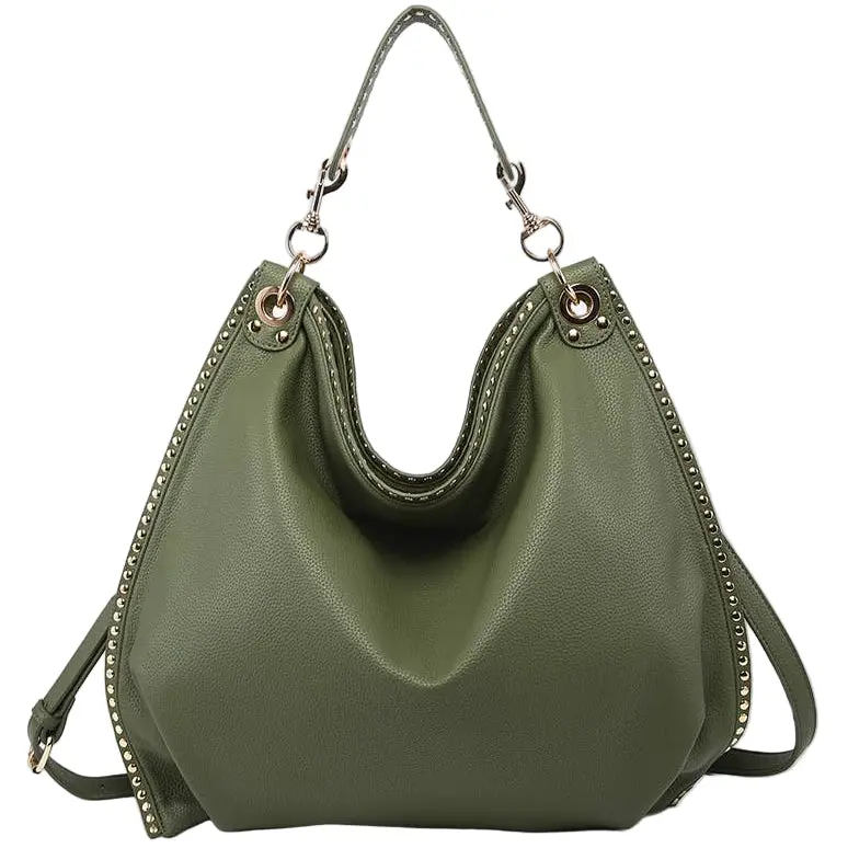 Jen & Co. Carly Studded Slouchy Vegan Leather Hobo Bag 1