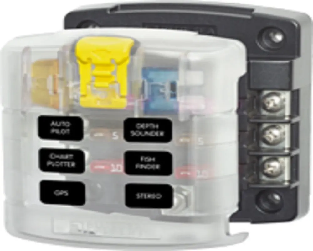 Blue Sea System St Blade Fuse Block - 6 Circuits With Cover 1