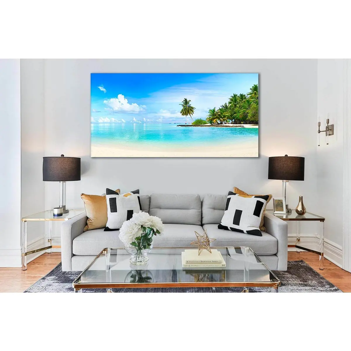 Beach And Turquoise Ocean №Sl61 Ready To Hang Canvas Print 1