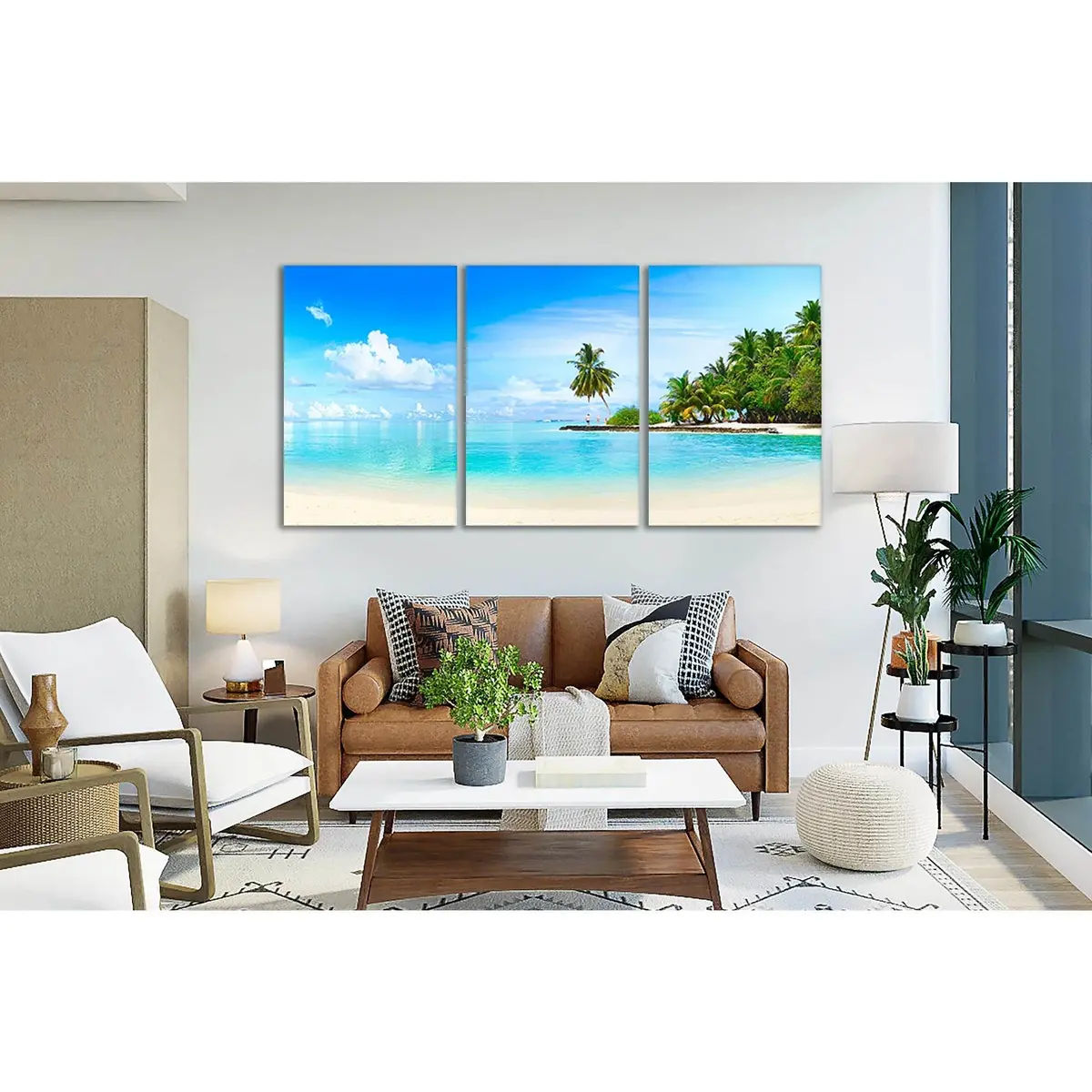 Beach And Turquoise Ocean №Sl61 Ready To Hang Canvas Print 5