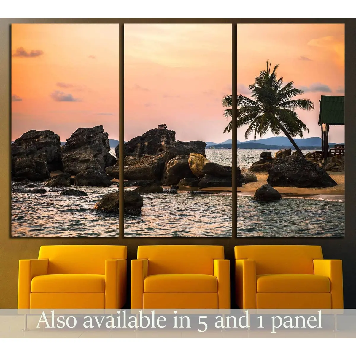 Beach At Sunset At Phu Quoc Island In Vietnam №3148 Ready To Hang Canvas Print 5