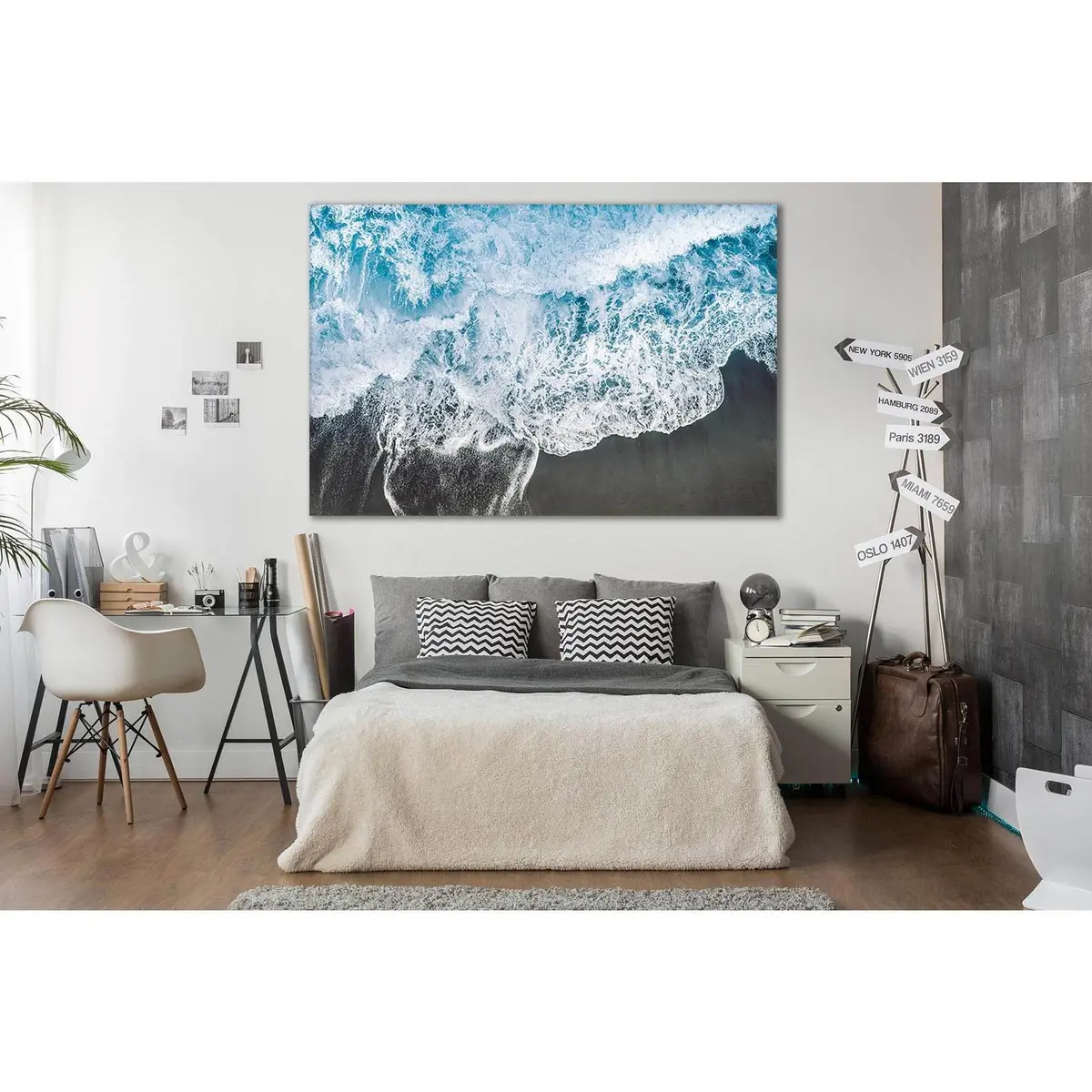 Beach Blue Ocean Waves №Sl186 Ready To Hang Canvas Print 1