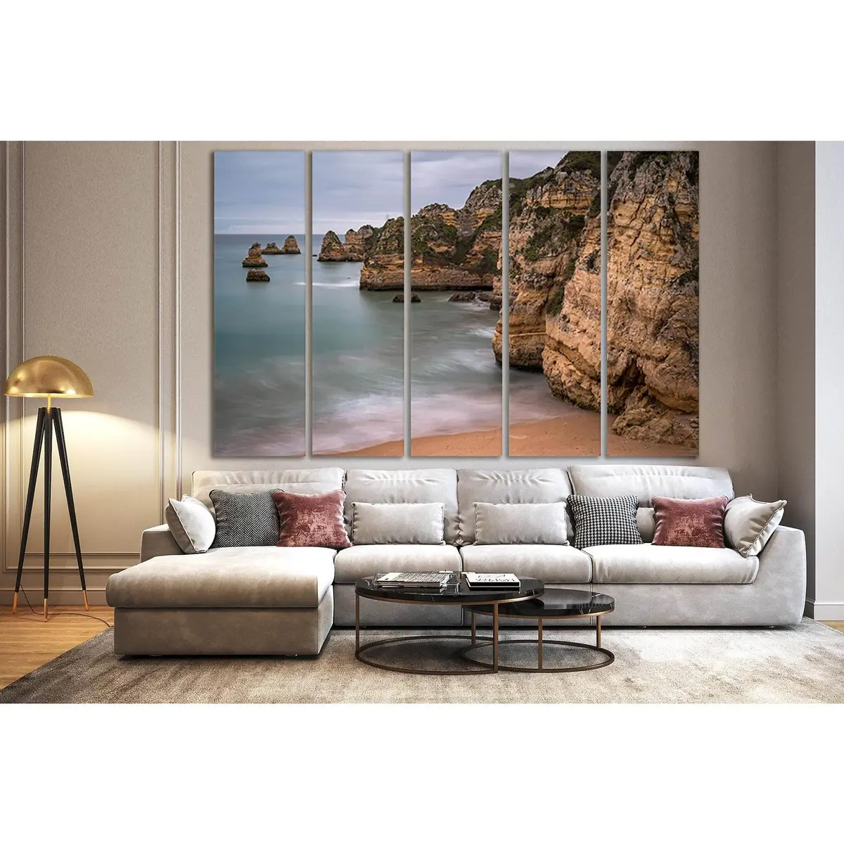 Ocean Cliff Sunset Canvas Art №SL112 – Pre-Stretched, Ready-to-Hang Wall Decor