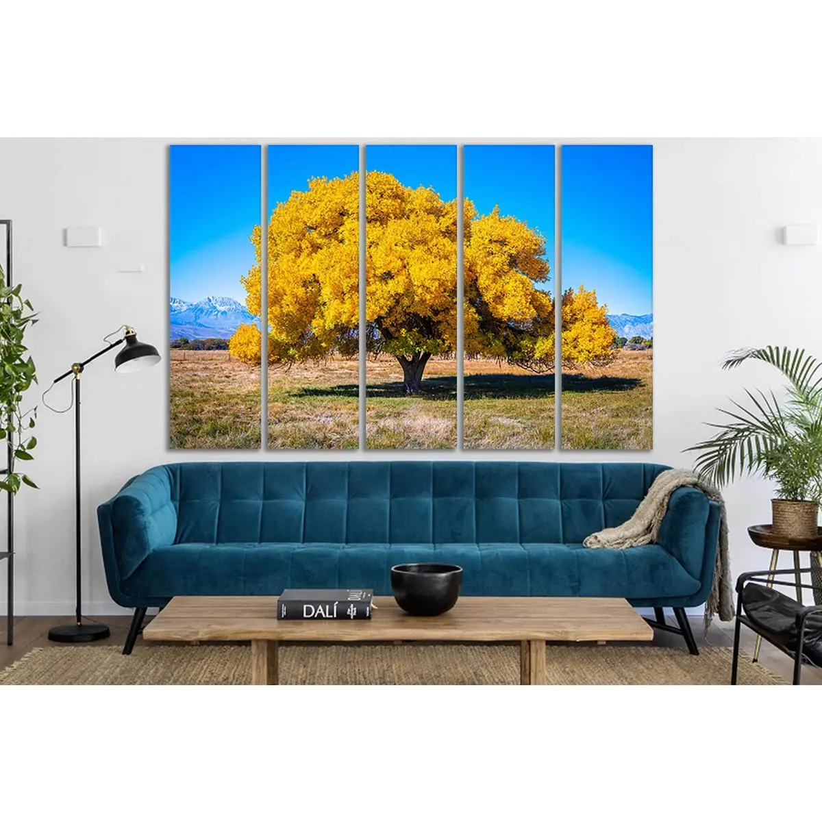 Premium Ready-to-Hang Canvas Art: Serene Autumn Tree in Open Field (SL1077) - Image 3