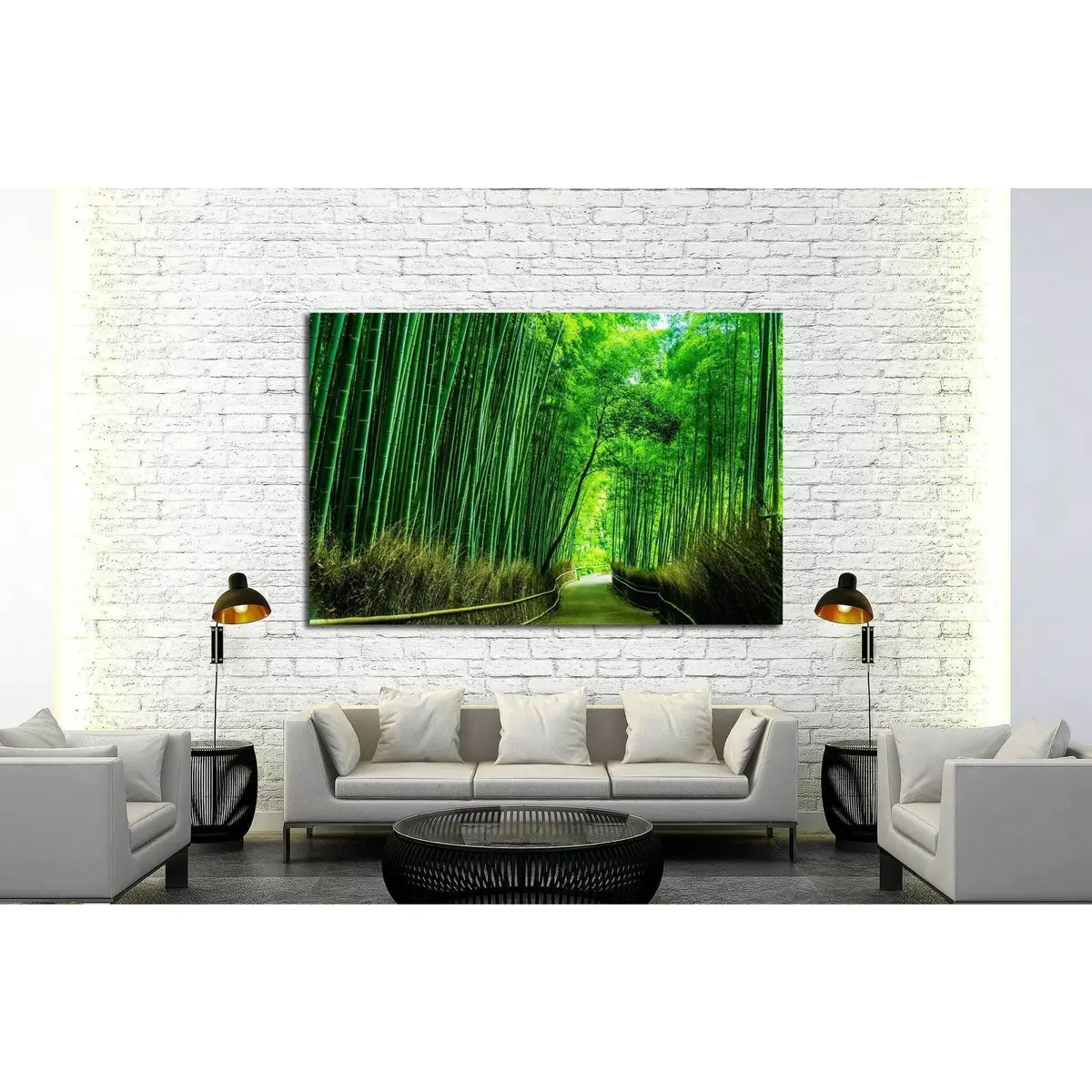 Beautiful Bamboo Forest In Arashiyama At Kyoto №1994 Ready To Hang Canvas Print 3