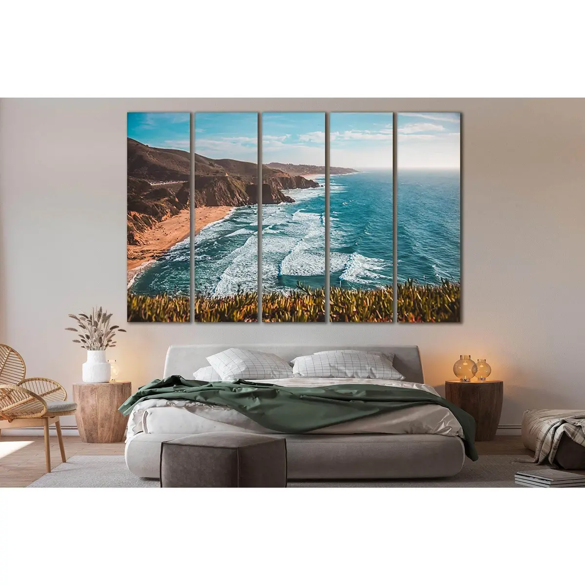 Serene Beach Scene with Crashing Waves – SL91 Ready-to-Hang Canvas Wall Art - Image 3