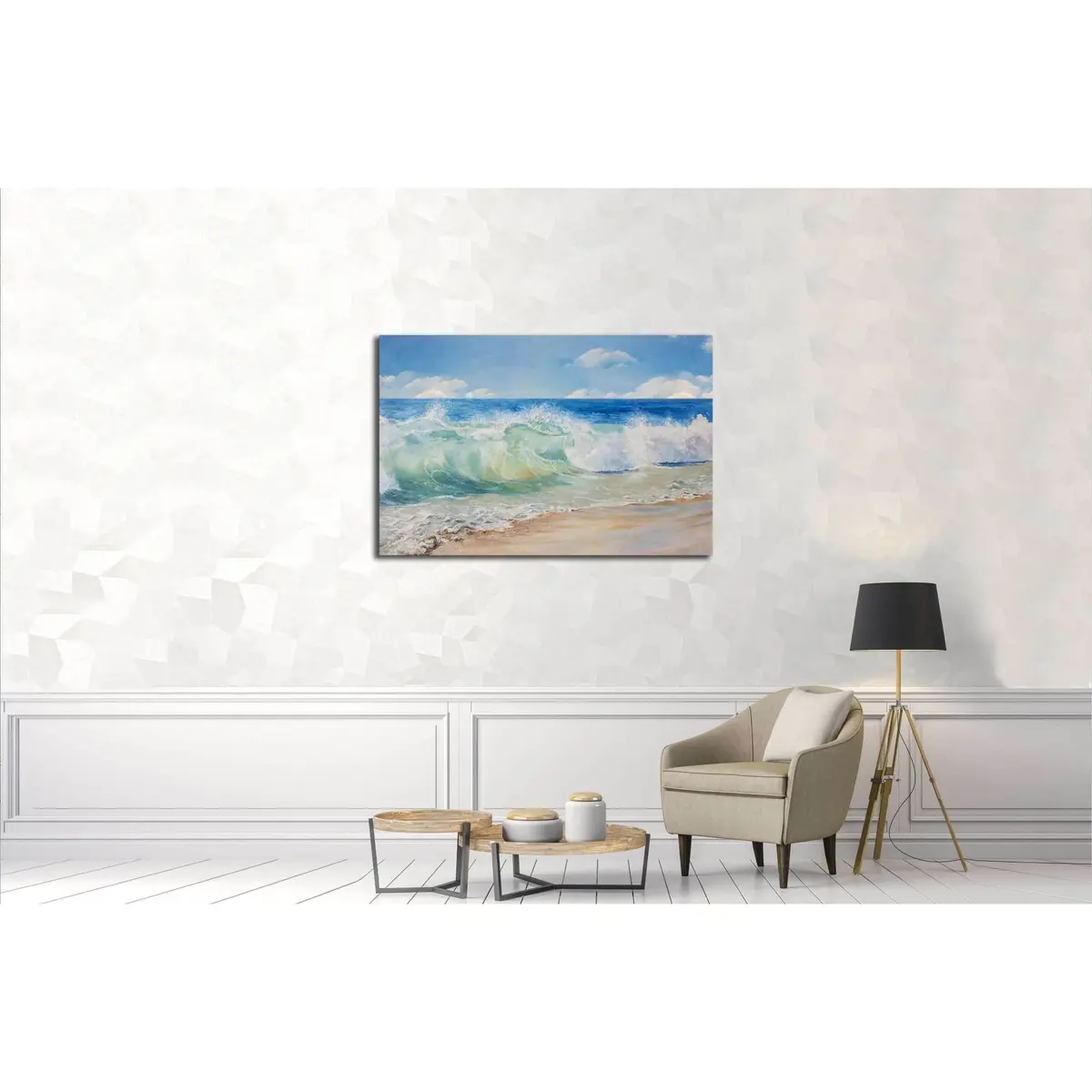 Beautiful, Blue, Tropical Sea And Beach №3151 Ready To Hang Canvas Print 3