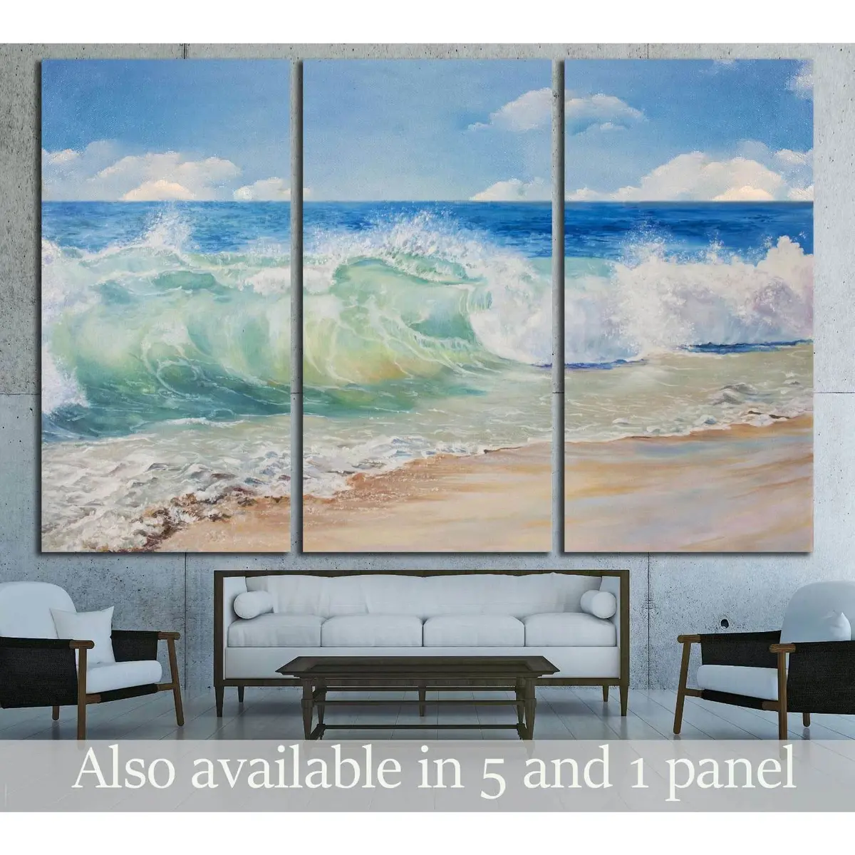 Beautiful, Blue, Tropical Sea And Beach №3151 Ready To Hang Canvas Print 5