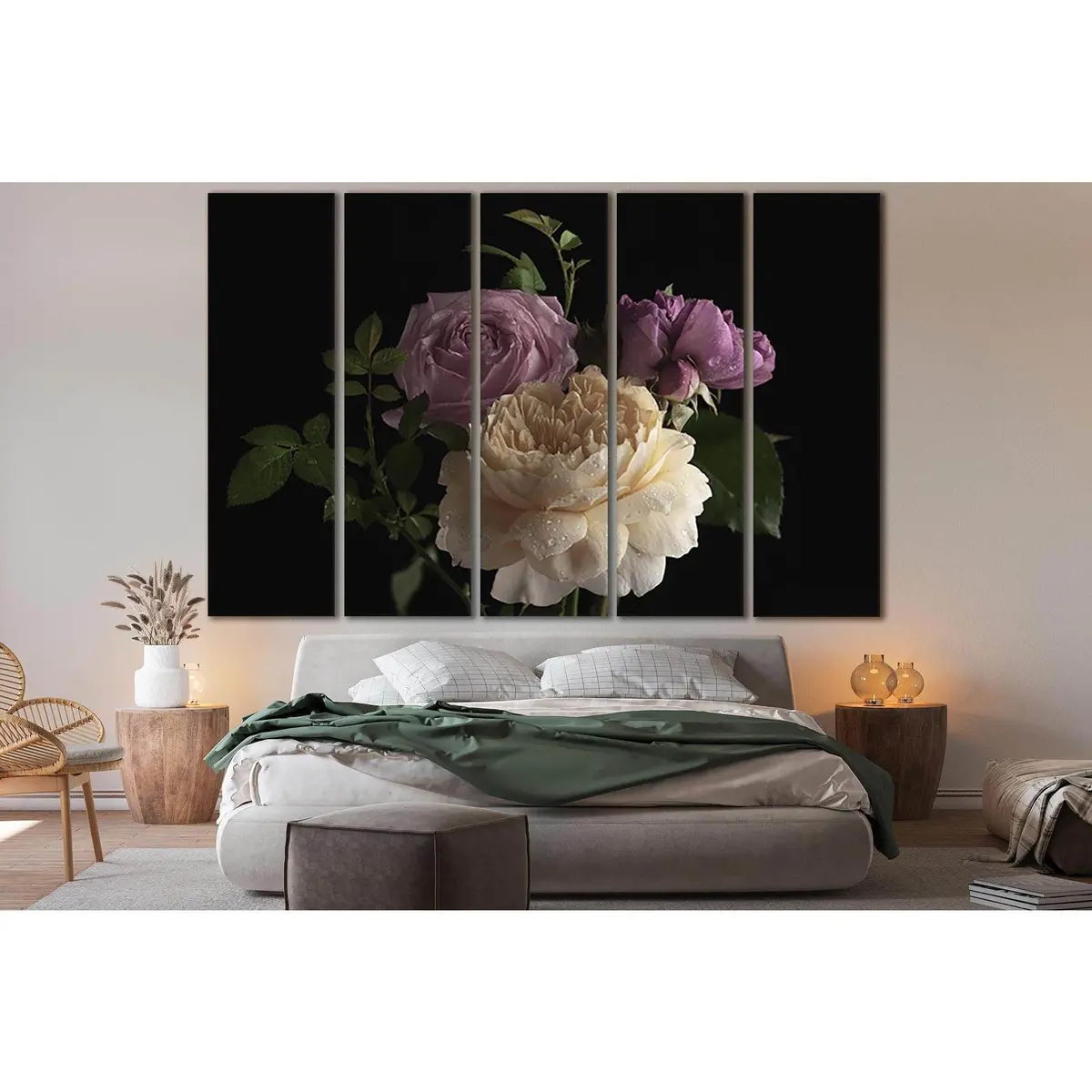 Vibrant Bouquet of Colorful Roses Canvas Wall Art №SL716 - Image 3