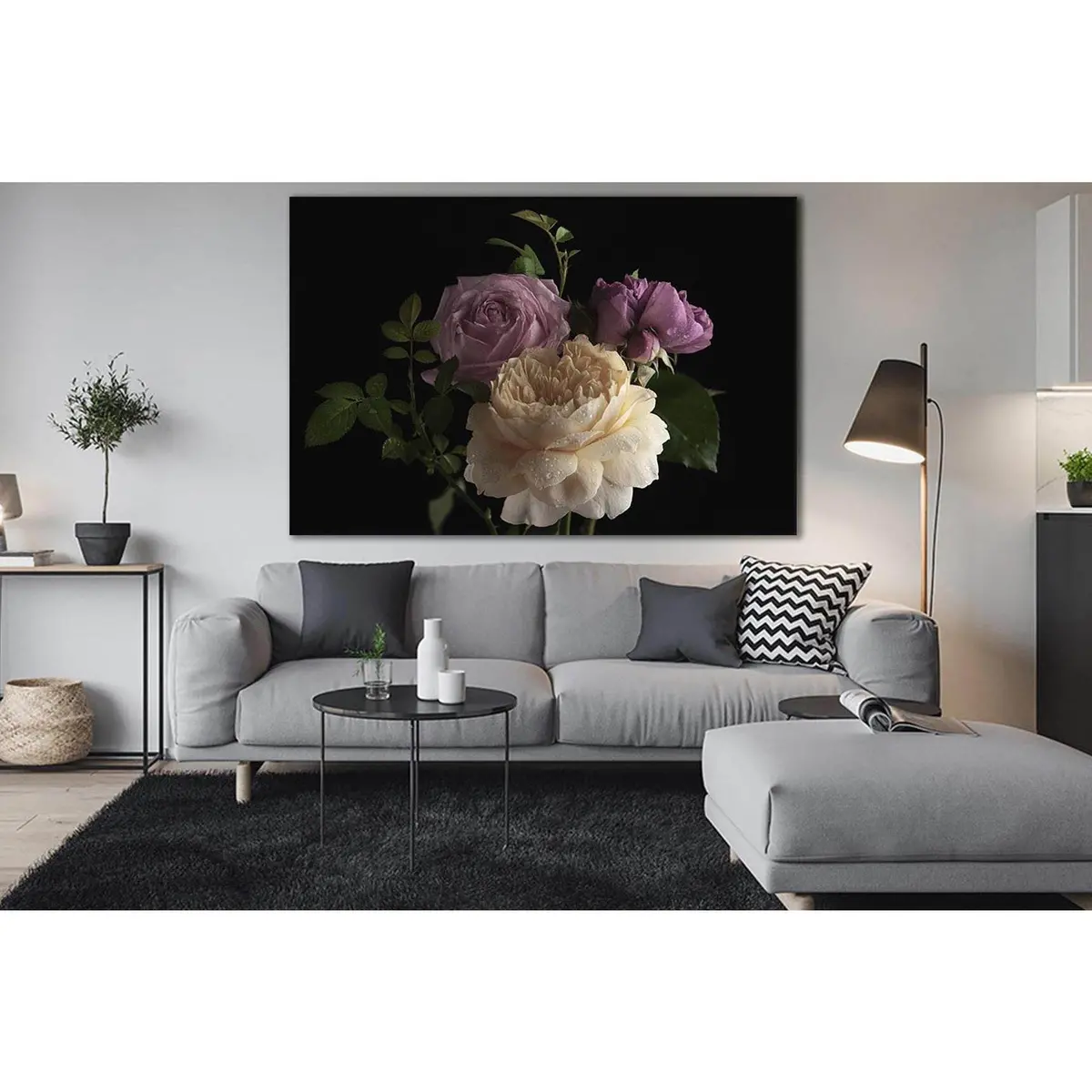 Beautiful Bunch Of Colorful Roses №Sl716 Ready To Hang Canvas Print 1