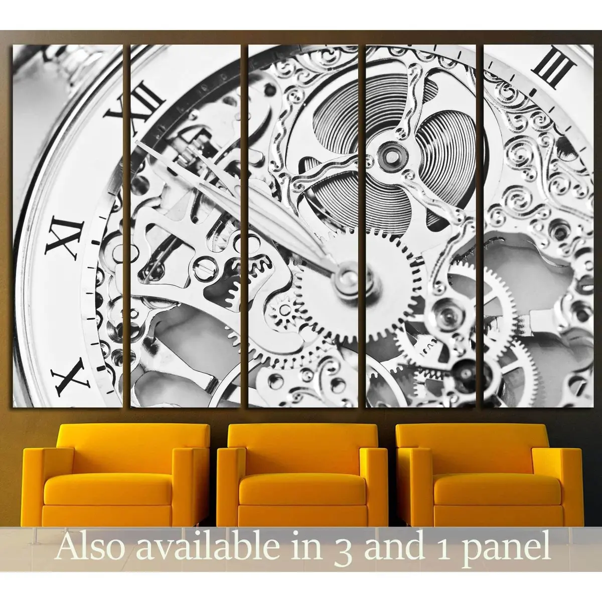 Elegant Clockwork Design #221 Canvas Wall Art Print