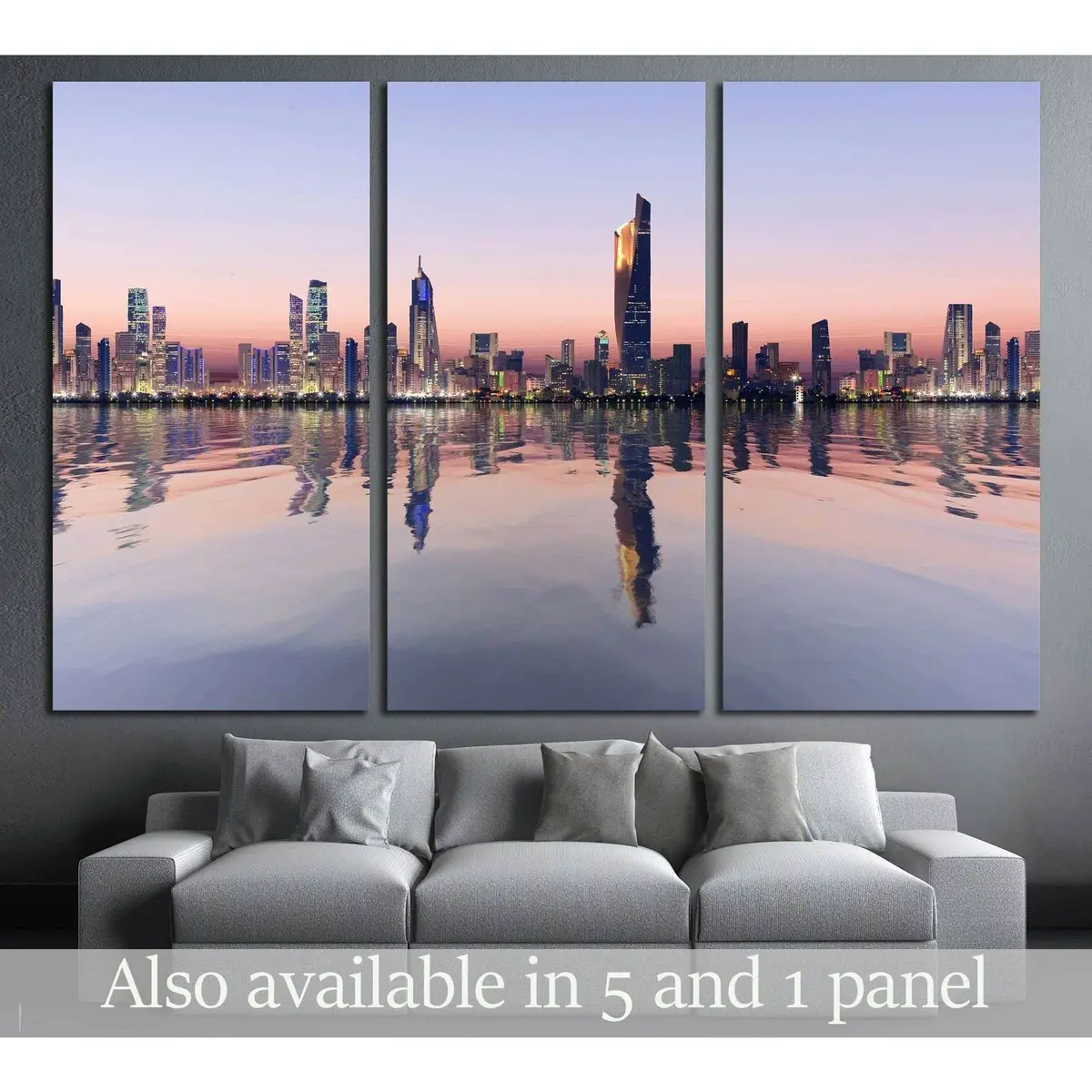 Beautiful Dawn View Of Kuwait Cityscape №2327 Ready To Hang Canvas Print 5