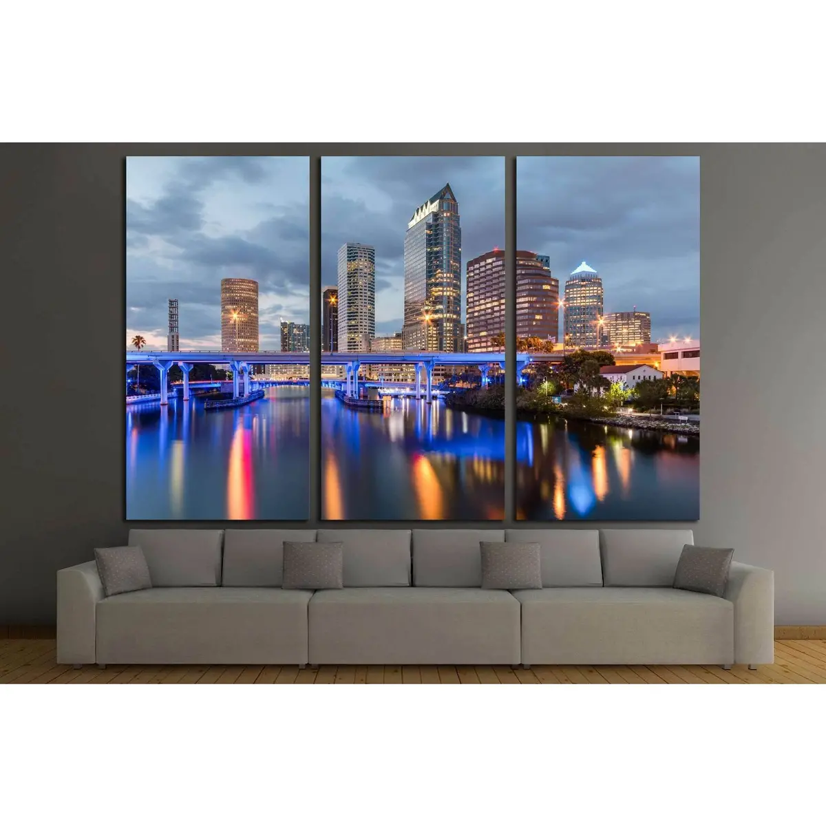Beautiful Downtown Tampa Florida At Twilight №1220 Ready To Hang Canvas Print 5