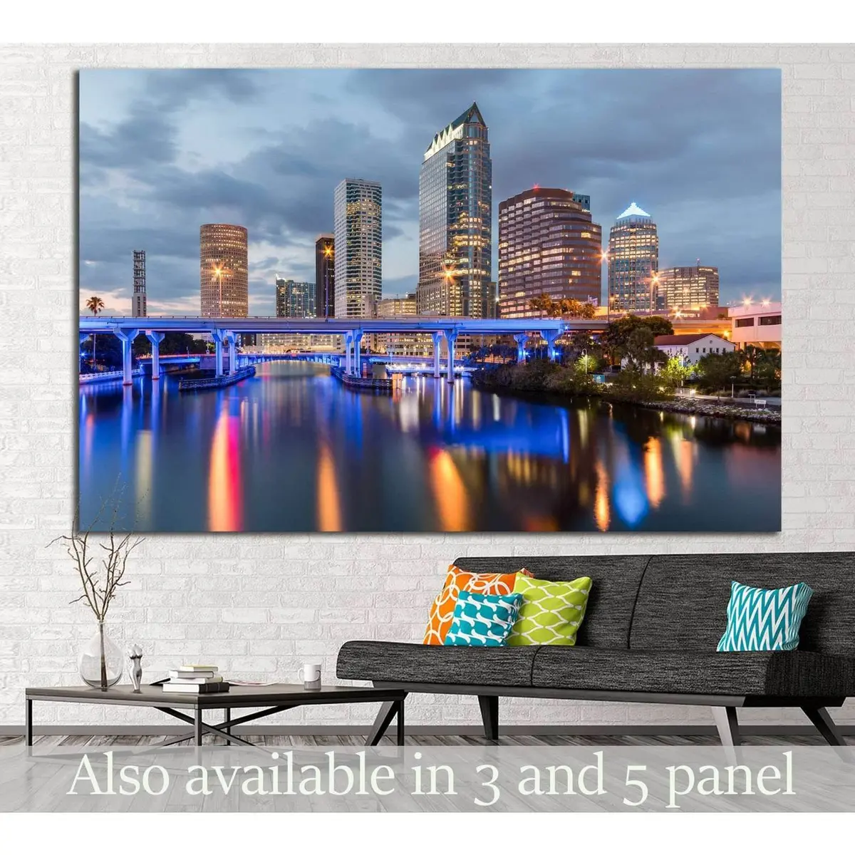 Beautiful Downtown Tampa Florida At Twilight №1220 Ready To Hang Canvas Print 1