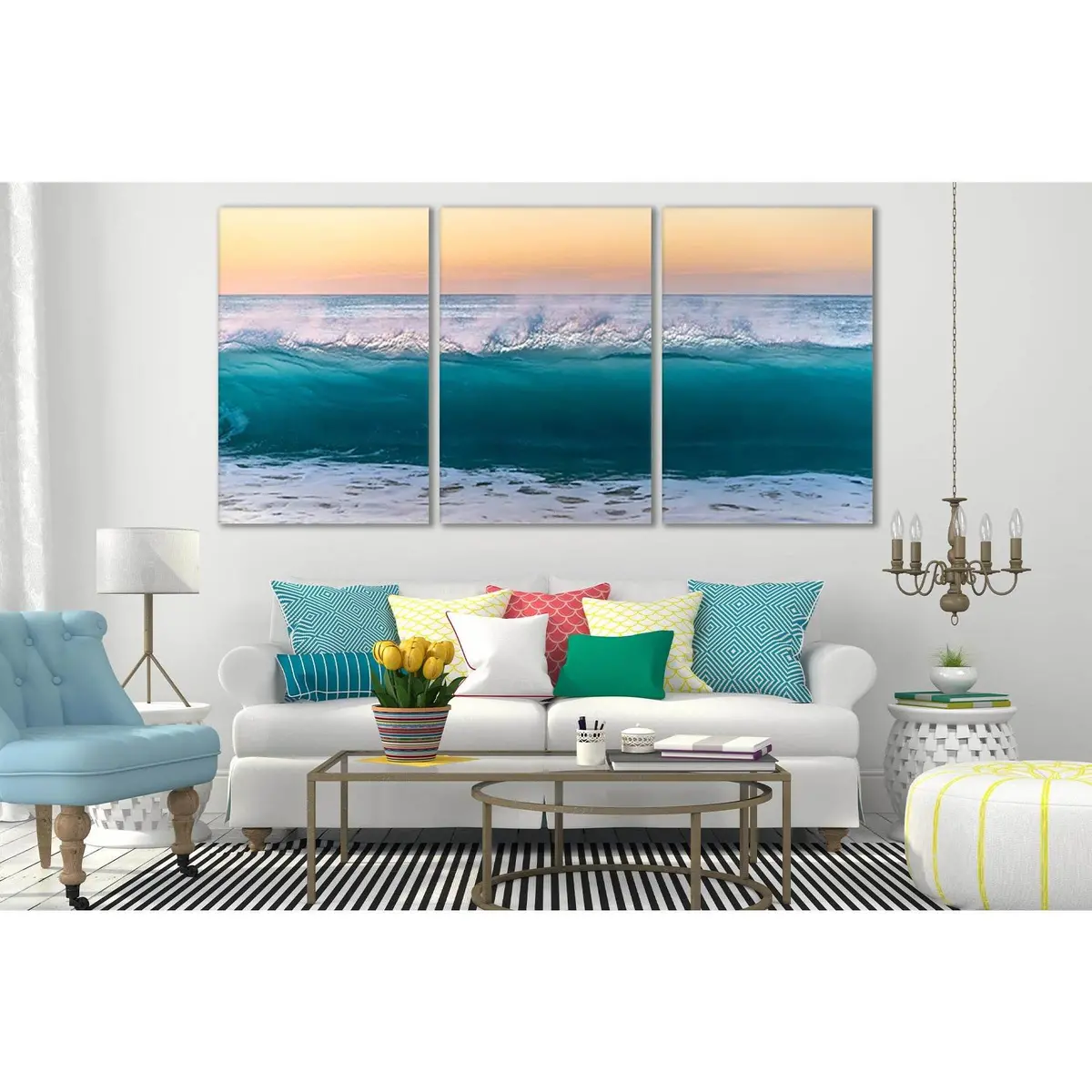 Beautiful Evening Ocean Wave №Sl126 Ready To Hang Canvas Print 5