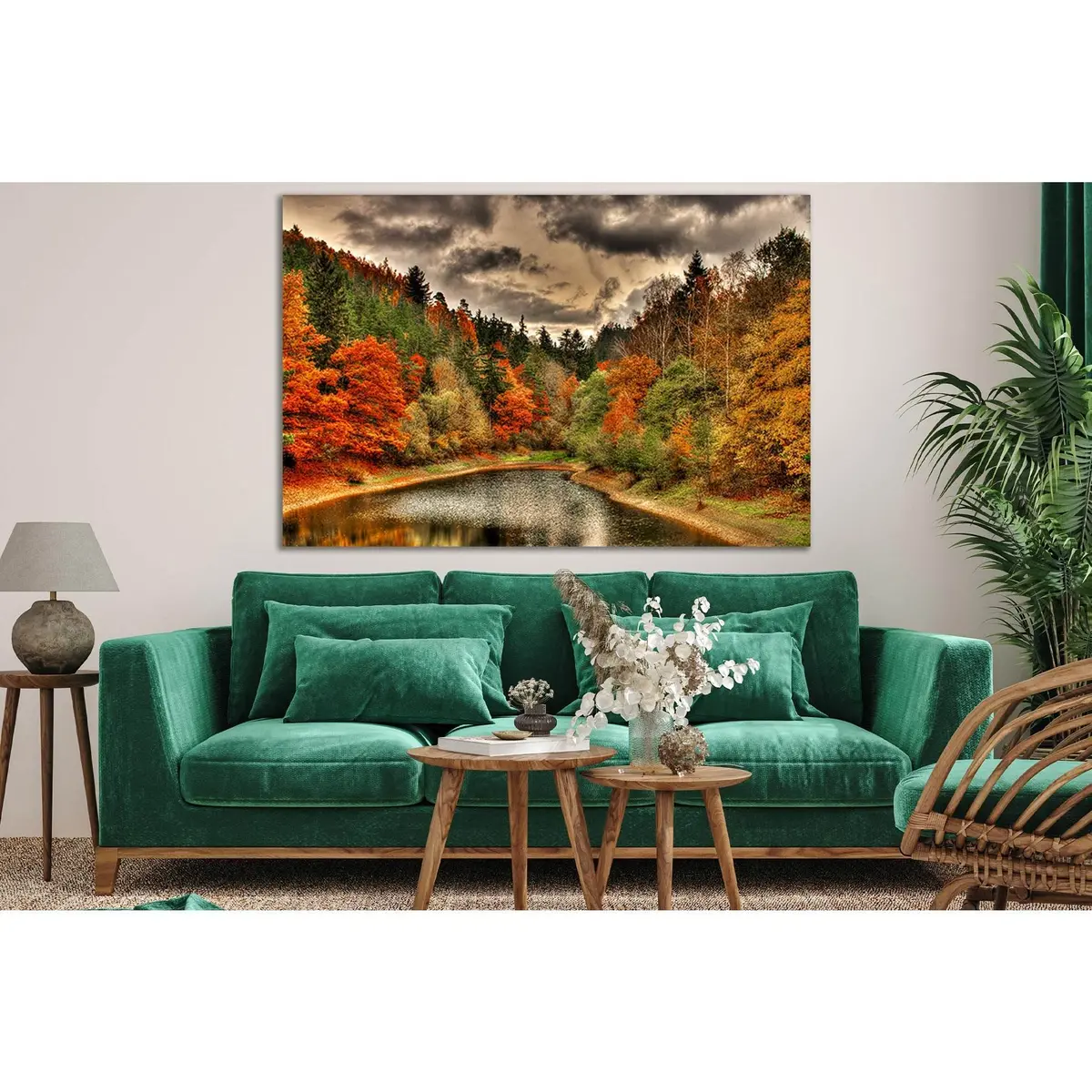 Beautiful Forest Lake Autumn №Sl628 Ready To Hang Canvas Print 1